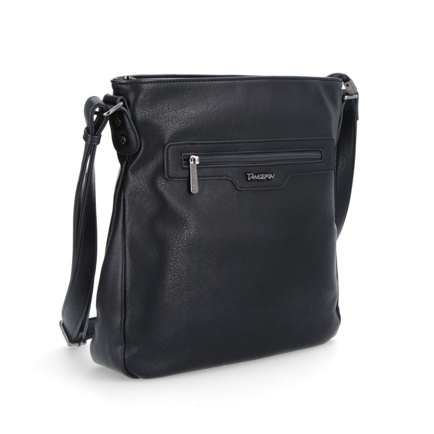 Crossbody kabelka s vonkajšími vreckami Tangerin materiál syntetická koža zapínanie na zips farba čierna veľkosť stredná 8008 C