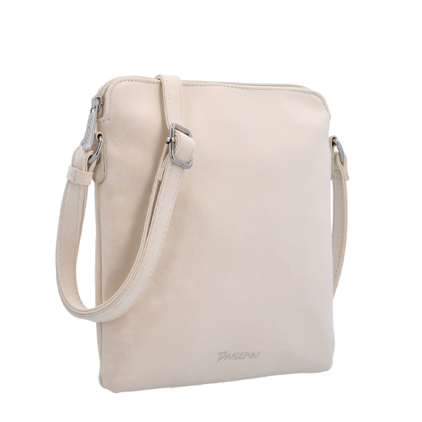 Menšia crossbody kabelka z hebkého materiálu Tangerin materiál syntetická koža zapínanie na zips farba béžová veľkosť malá 7017 BE