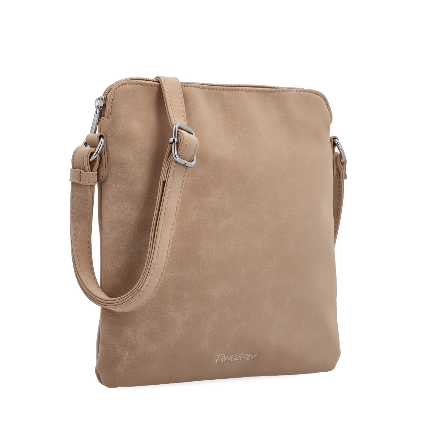 Menšia crossbody kabelka z hebkého materiálu Tangerin materiál syntetická koža zapínanie na zips farba béžová veľkosť malá 7017 SAN