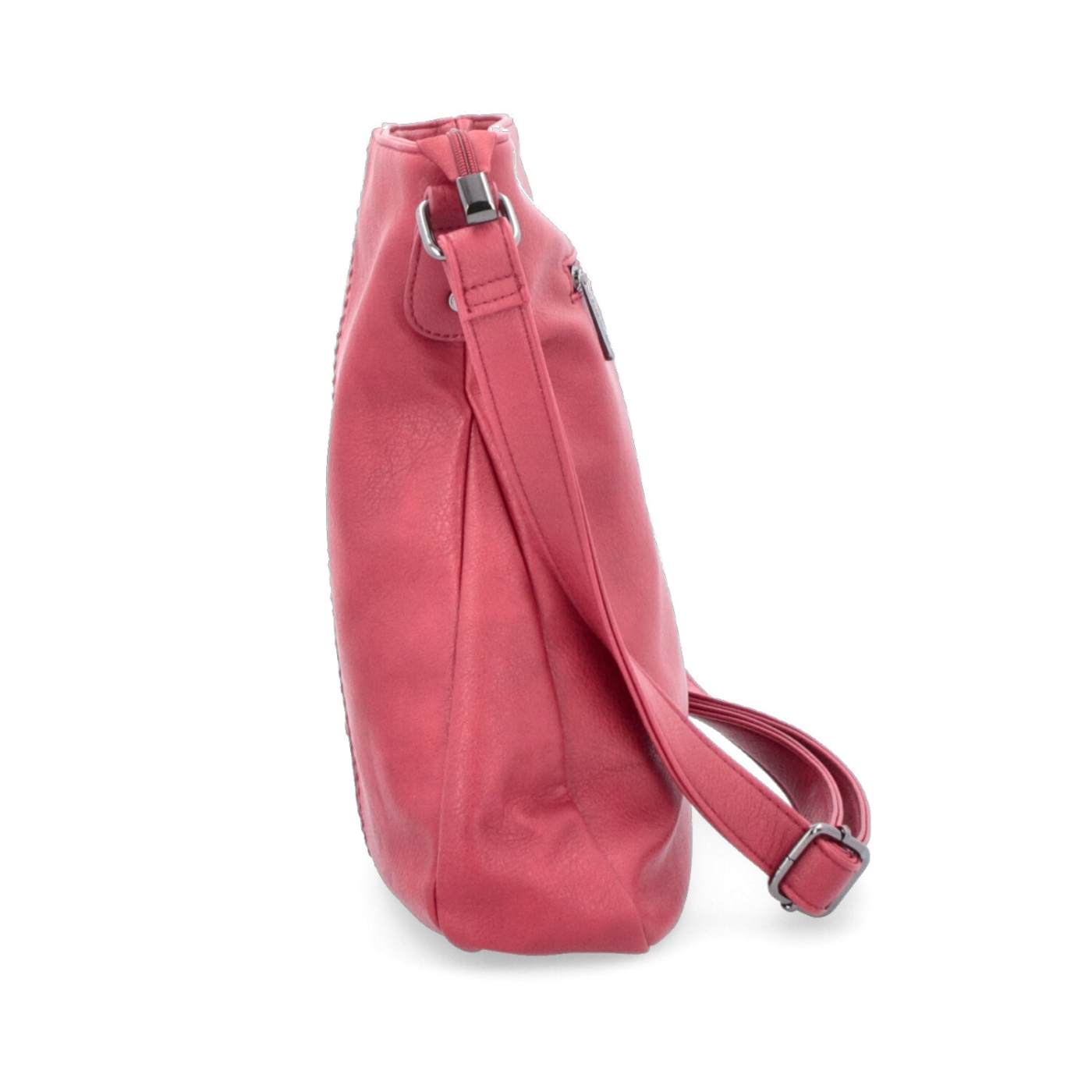 Crossbody kabelka s prešívaním Tangerin materiál syntetická koža zapínanie na zips farba červená veľkosť stredná 8004 CV Z boku