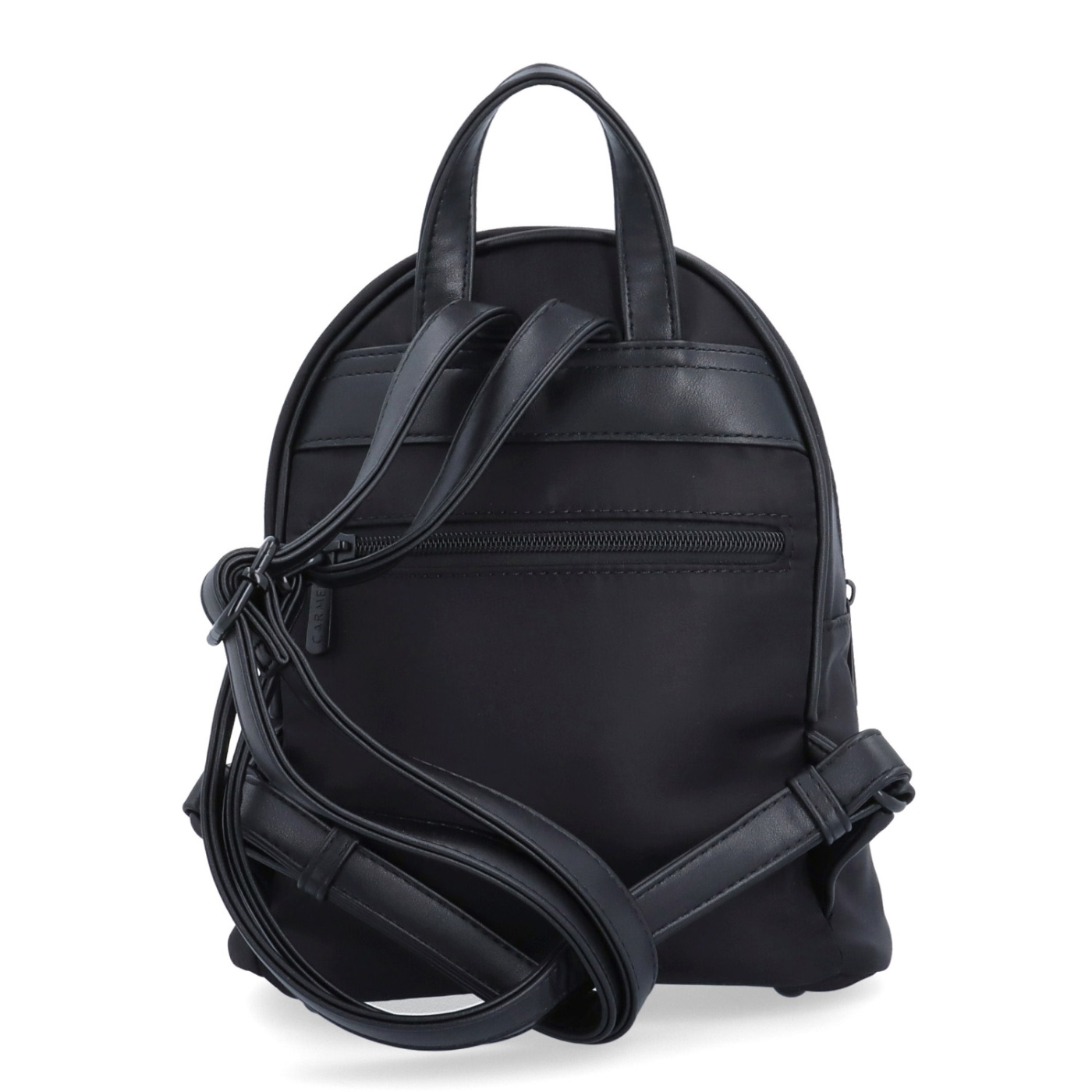 Malý nylonový batoh pre ženy Carmelo materiál nylon zapínanie na zips farba čierna veľkosť malá 6604 C Zozadu