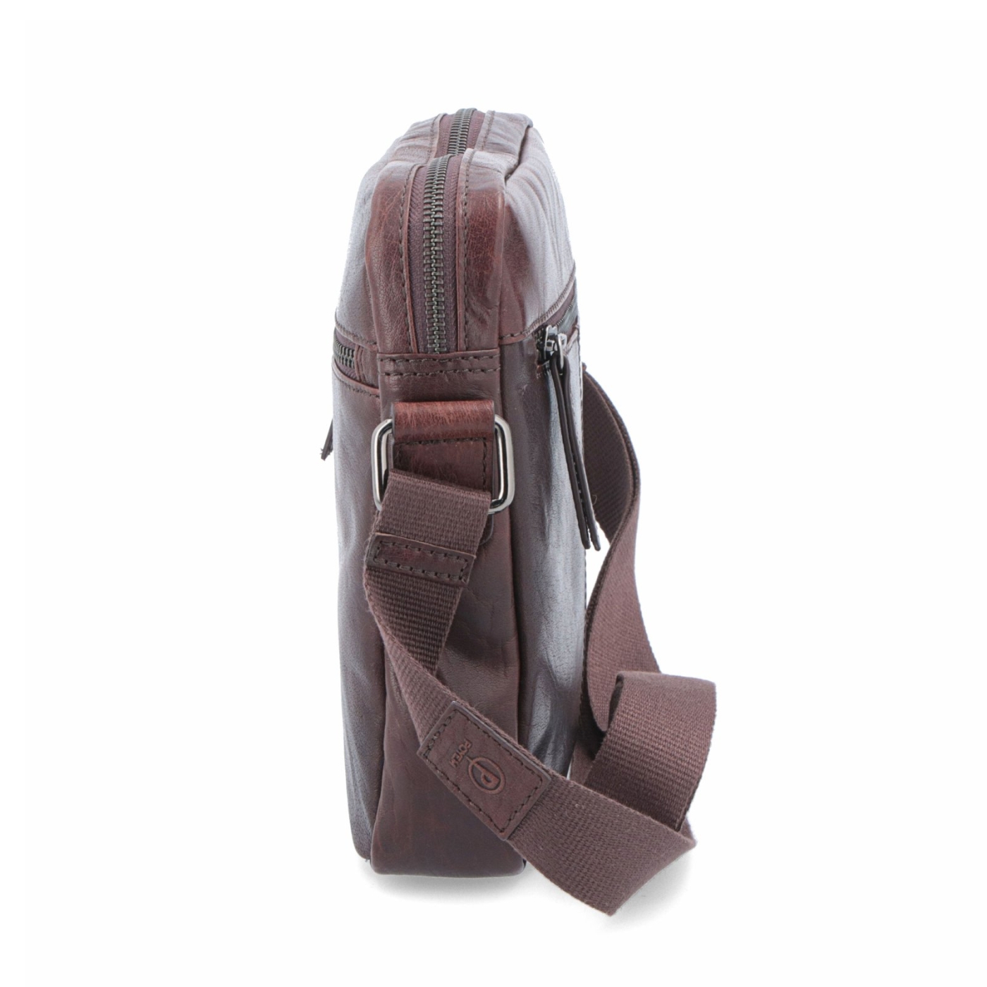 Kožená crossbody taška Poyem materiál kože farba hnedá veľkosť malá 2206 Poyem H Z boku