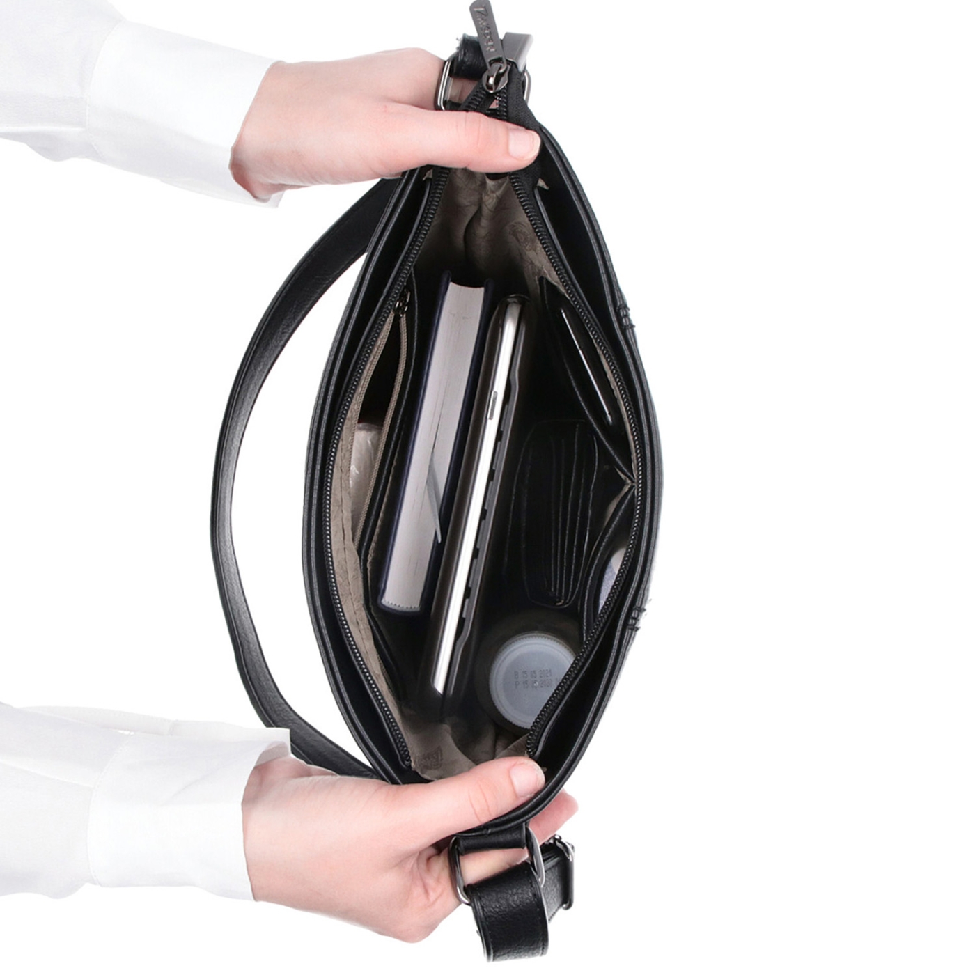 Crossbody kabelka s prešívaním Tangerin materiál syntetická koža zapínanie na zips farba ružová veľkosť stredná 8004 LI Vnútro