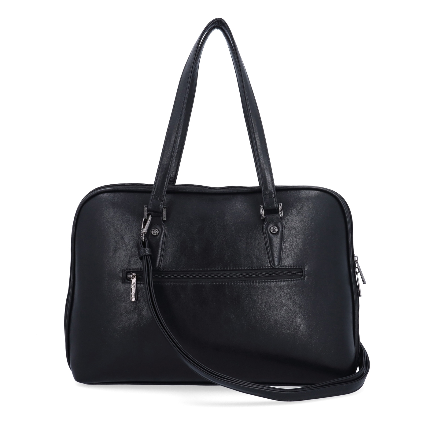 Dámska taška na notebook s crossbody popruhom Le Sands materiál syntetická koža zapínanie na zips farba čierna veľkosť veľká 7728 C Zozadu
