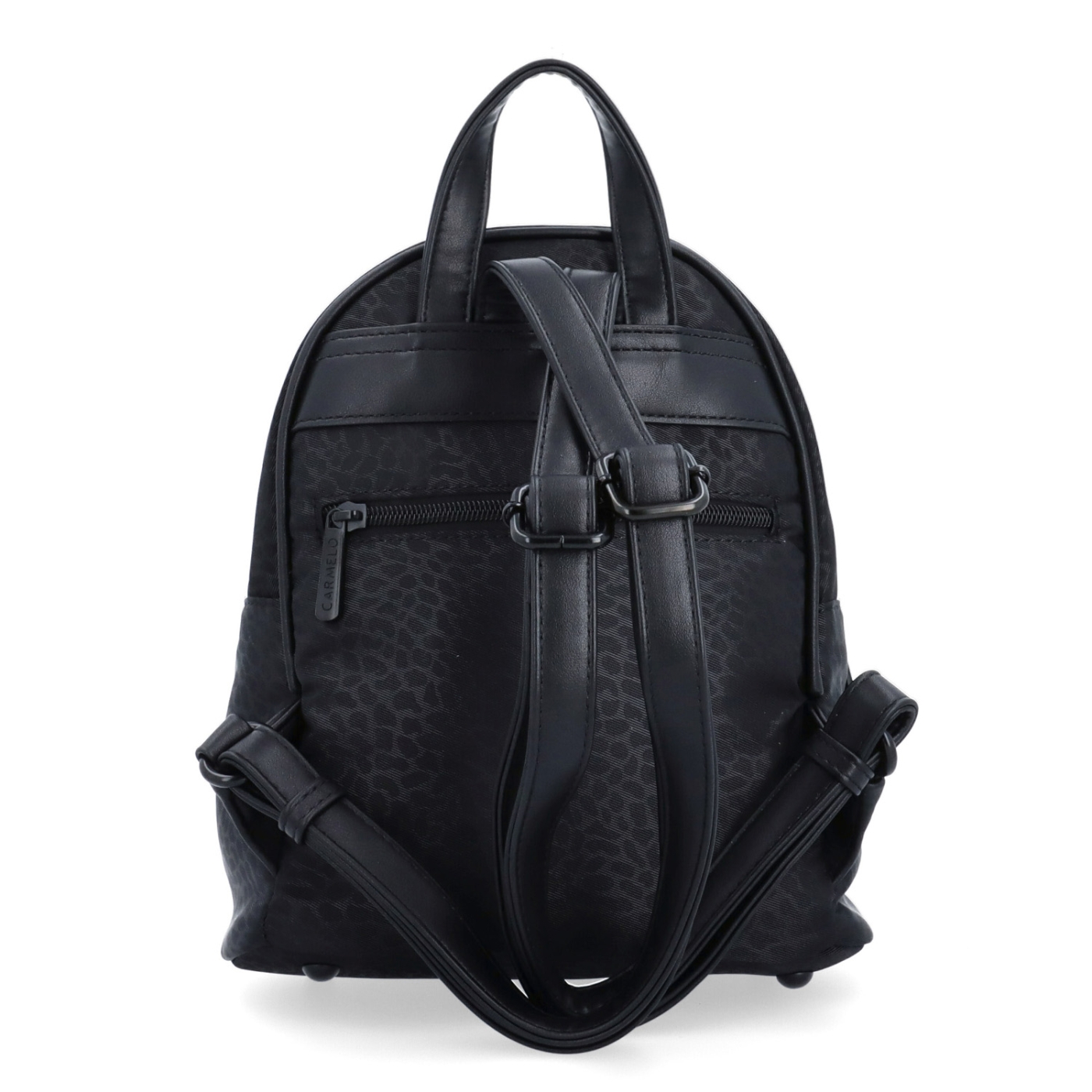 Malý nylonový batoh pre ženy Carmelo materiál nylon zapínanie na zips farba čierna veľkosť malá 6604 C LE Zozadu