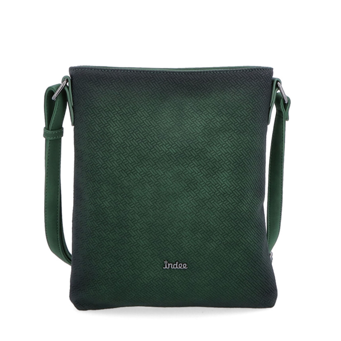 Crossbody s čistým dizajnom Indee materiál syntetická koža zapínanie na zips farba zelená veľkosť malá 6316 TZE Spredu