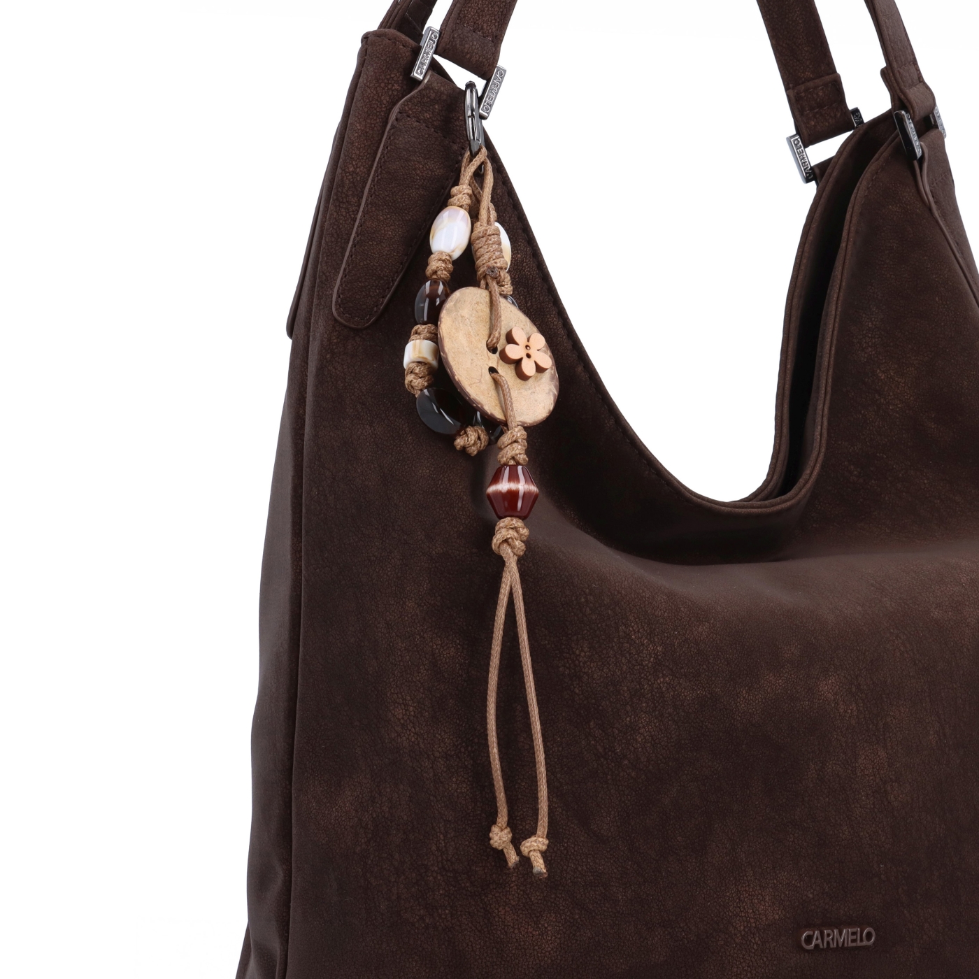 Štýlová a priestranná kabelka na rameno Carmelo materiál syntetická koža zapínanie na zips farba hnedá veľkosť stredná 4663 H Detail