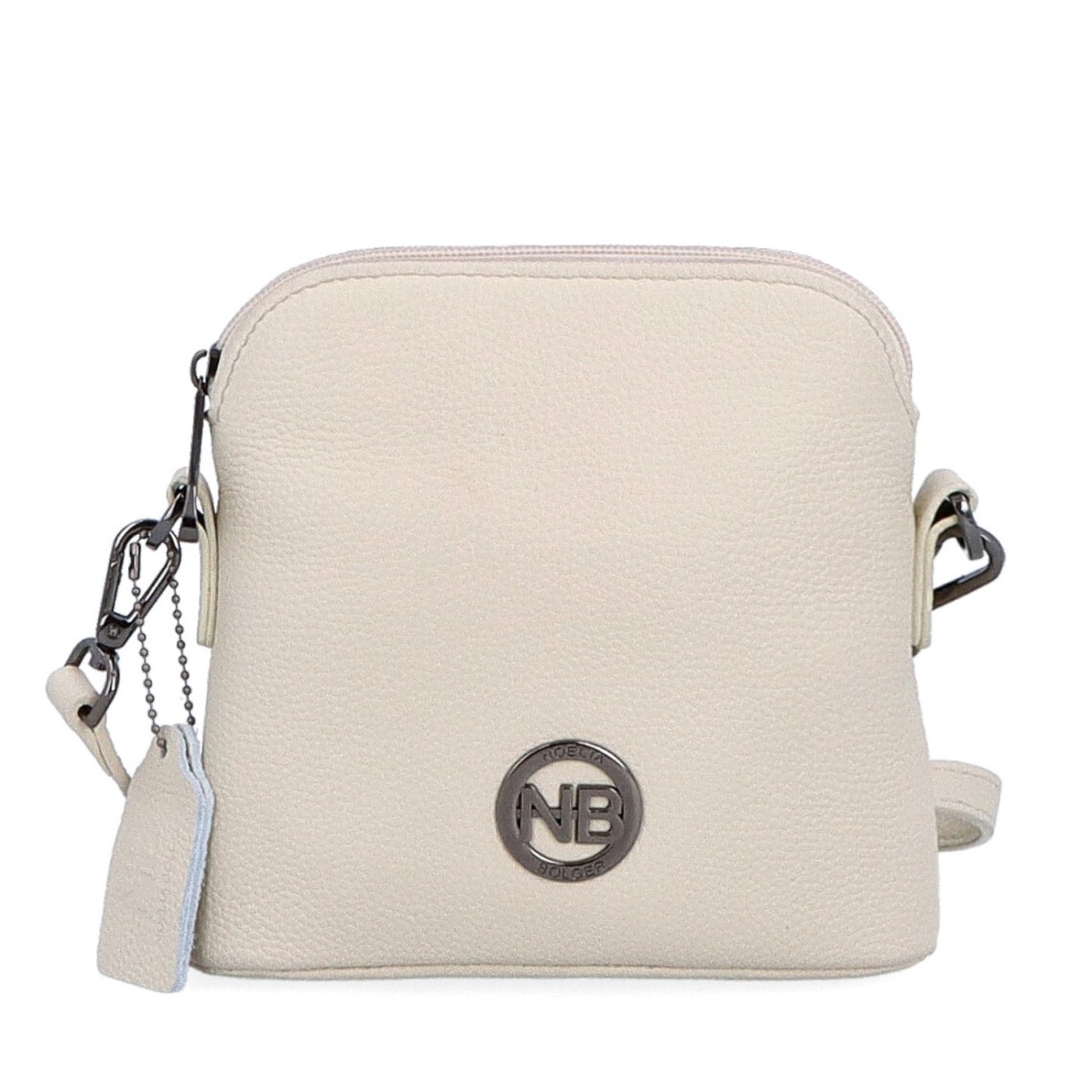 Malá kožená crossbody kabelka Noelia Bolger materiál kože zapínanie na zips farba béžová veľkosť malá NB 3017 K Spredu