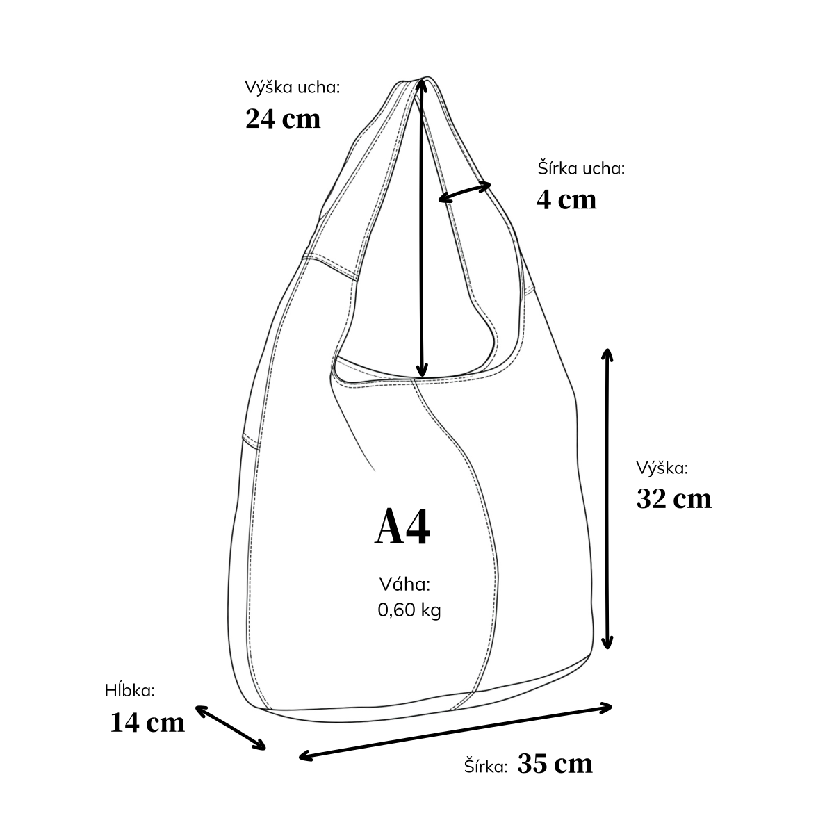 Veľká prešívaná kožená shopper kabelka Noelia Bolger materiál kože zapínanie na zips farba čierna veľkosť veľká NB 2077 C Rozmery