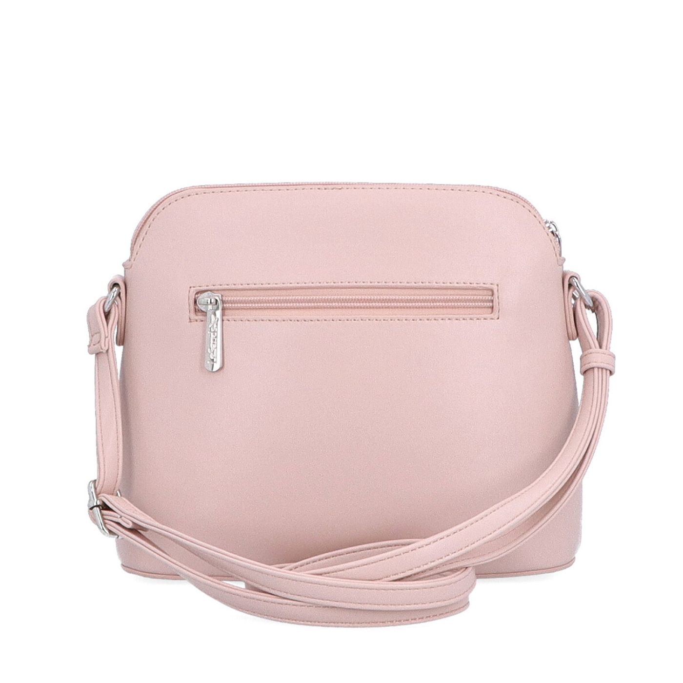 Malá minimalistická crossbody kabelka Le Sands materiál syntetická koža zapínanie na zips farba ružová veľkosť malá 7712 R Zozadu