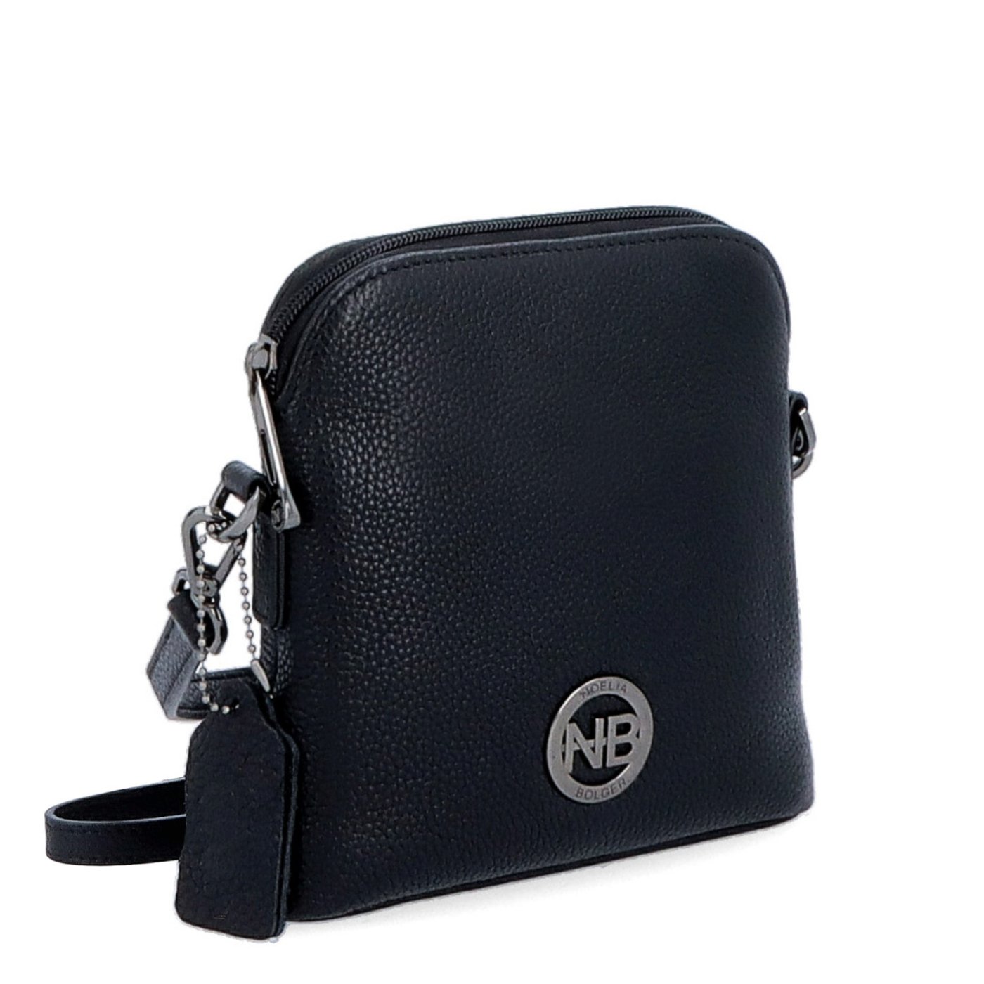 Malá kožená crossbody kabelka Noelia Bolger materiál kože zapínanie na zips farba čierna veľkosť malá NB 3017 C
