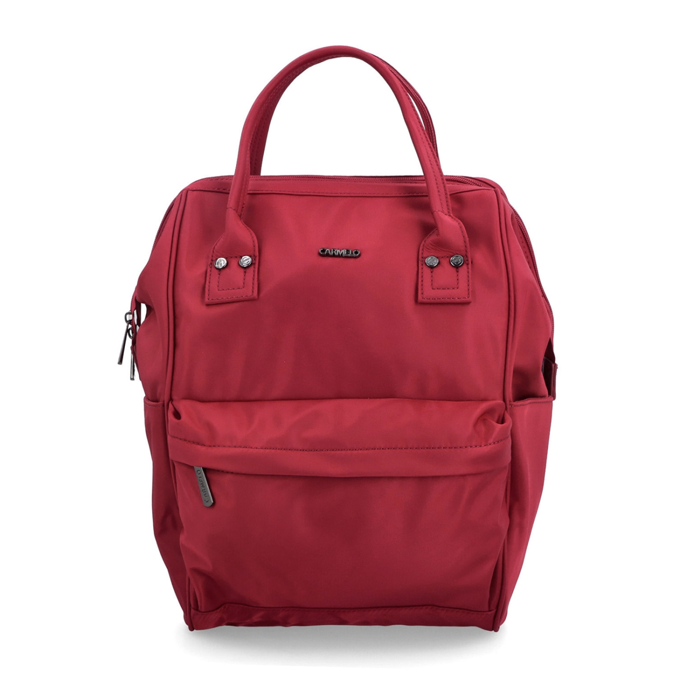 Veľký praktický batoh Carmelo Carmelo materiál nylon zapínanie na zips farba červená veľkosť veľká 4319 TCV Spredu