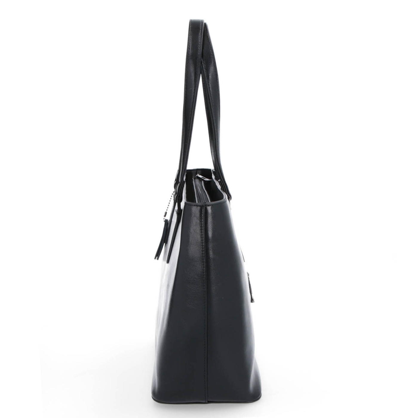 Shopper kabelka cez rameno Noelia Bolger materiál kože zapínanie na zips farba čierna veľkosť veľká NB 0047 C Z boku