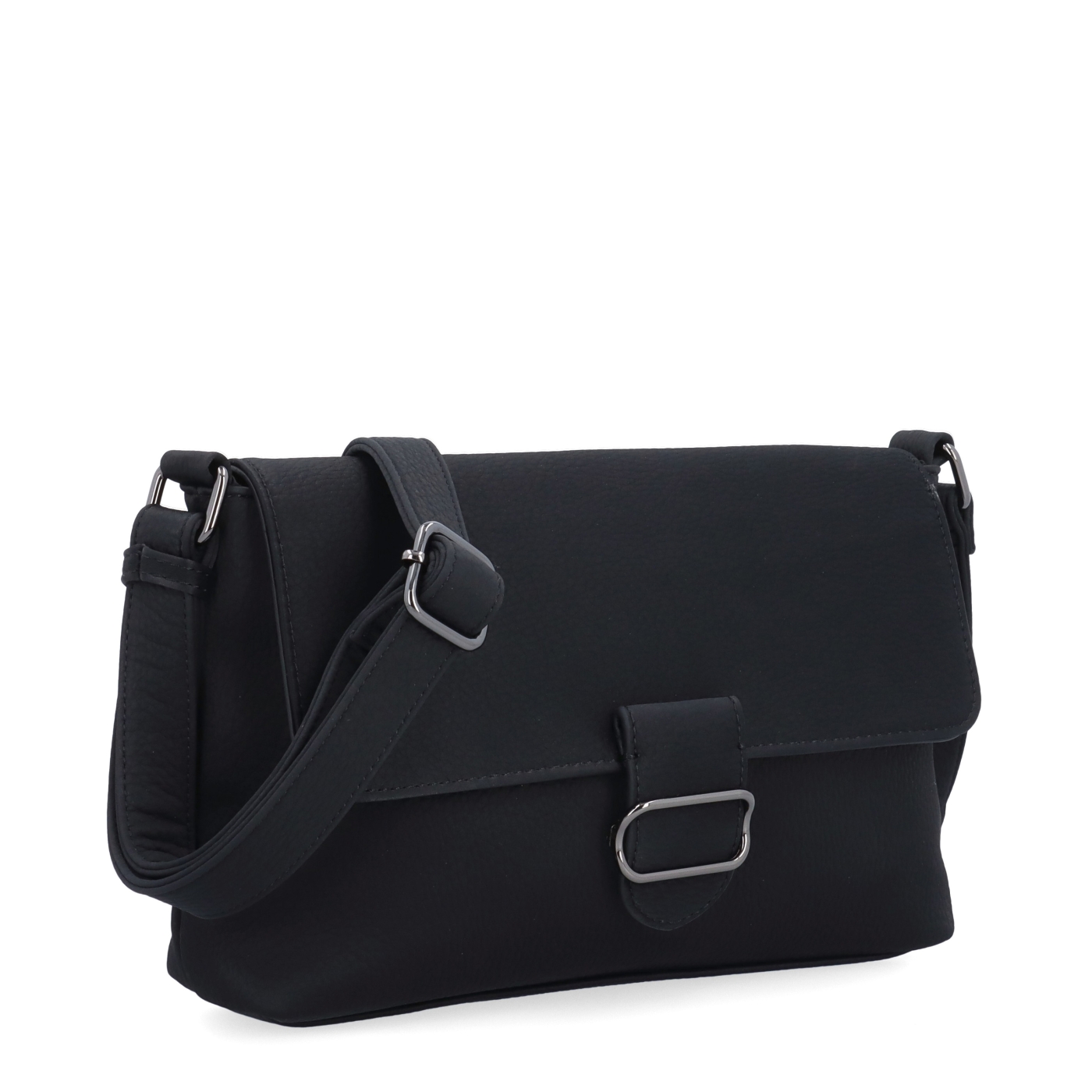 Elegantná crossbody kabelka s klopou Le Sands materiál syntetická koža zapínanie s chlopňou farba čierna veľkosť malá 4652 C