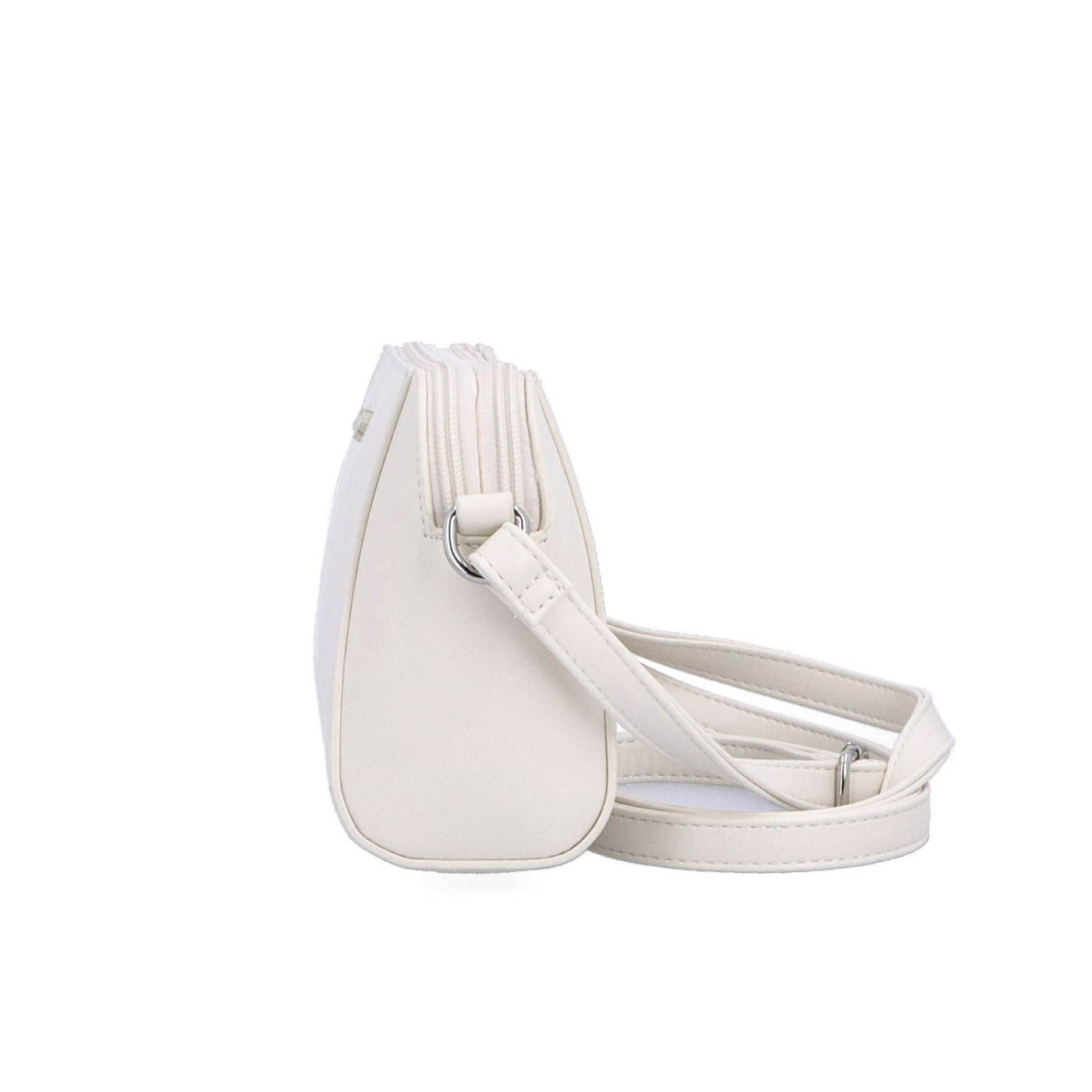 Menšia crossbody kabelka s dvoma vreckami Le Sands materiál syntetická koža zapínanie na zips farba béžová veľkosť malá 7716 BE Z boku