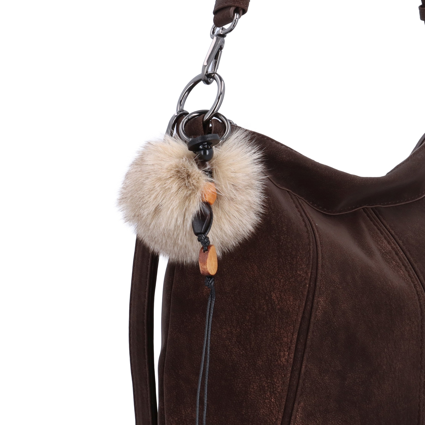 Praktická kabelka cez rameno aj crossbody s prešívaním Carmelo materiál syntetická koža zapínanie na zips farba hnedá veľkosť stredná 4656 H Detail