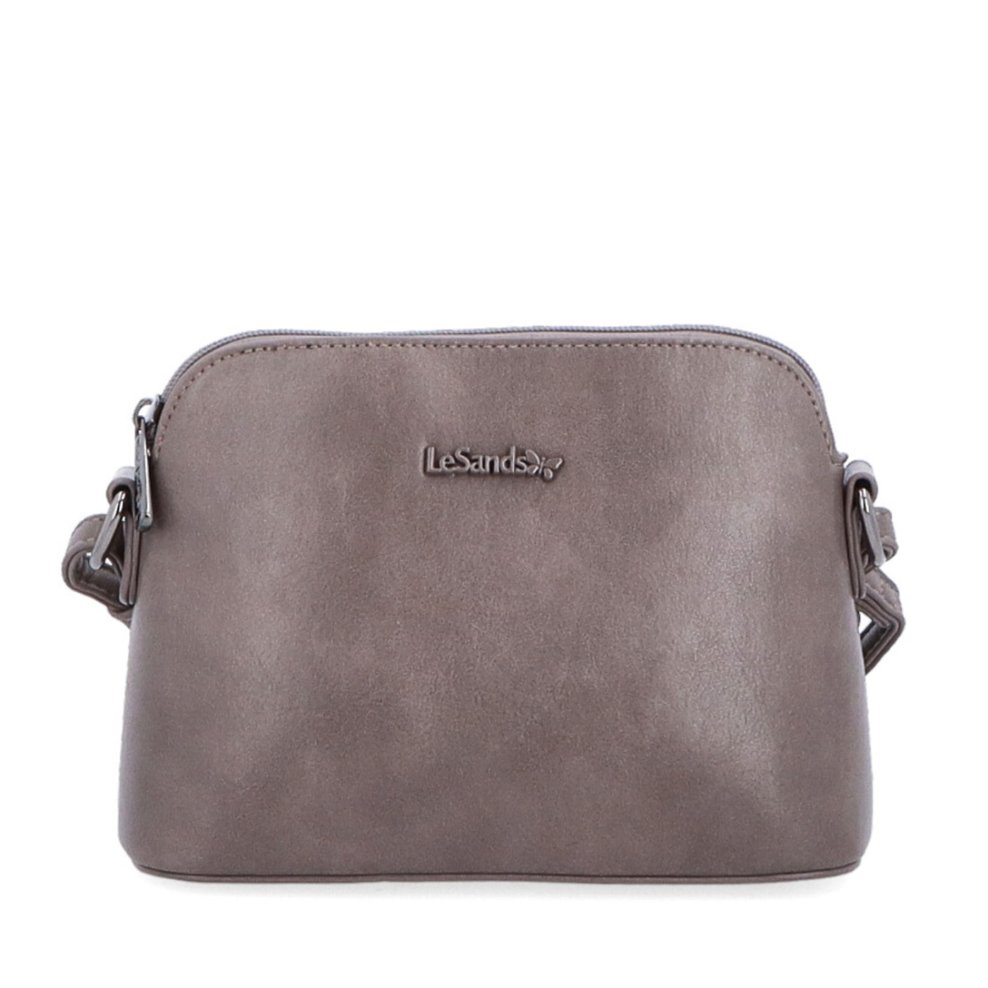 Minimalistická crossbody kabelka Le Sands materiál syntetická koža zapínanie na zips farba taupe veľkosť malá 7710 T Spredu