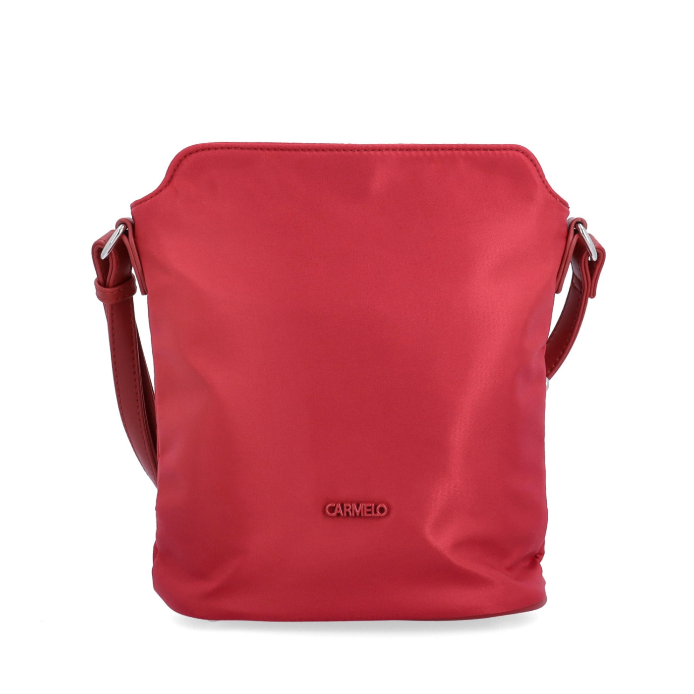 Praktická crossbody kabelka s extra vreckom Carmelo materiál nylon zapínanie na zips farba červená veľkosť malá 6607 CV Spredu