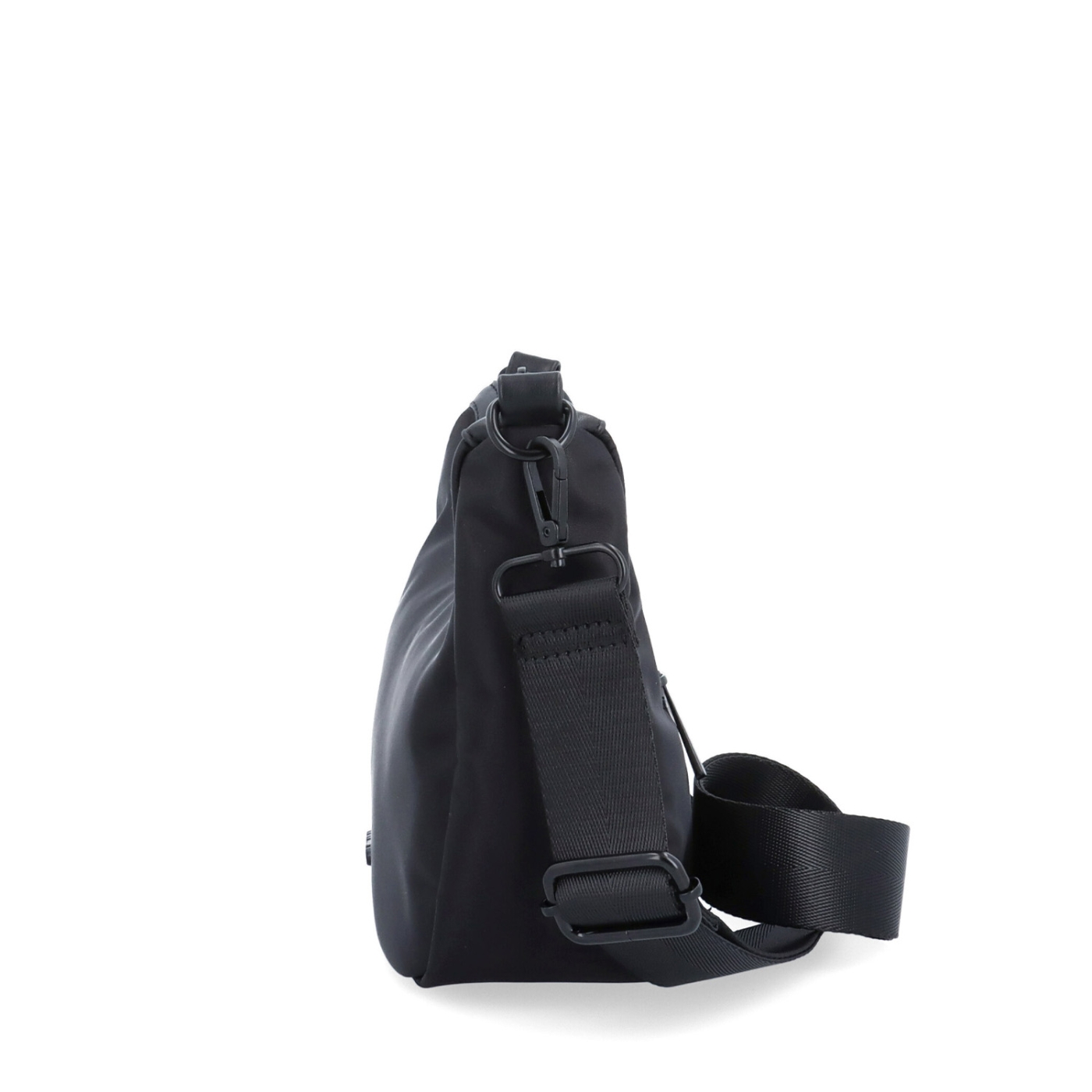 Malá kabelka so zaobleným tvarom Carmelo materiál nylon zapínanie na zips farba čierna veľkosť malá 6602 C Z boku