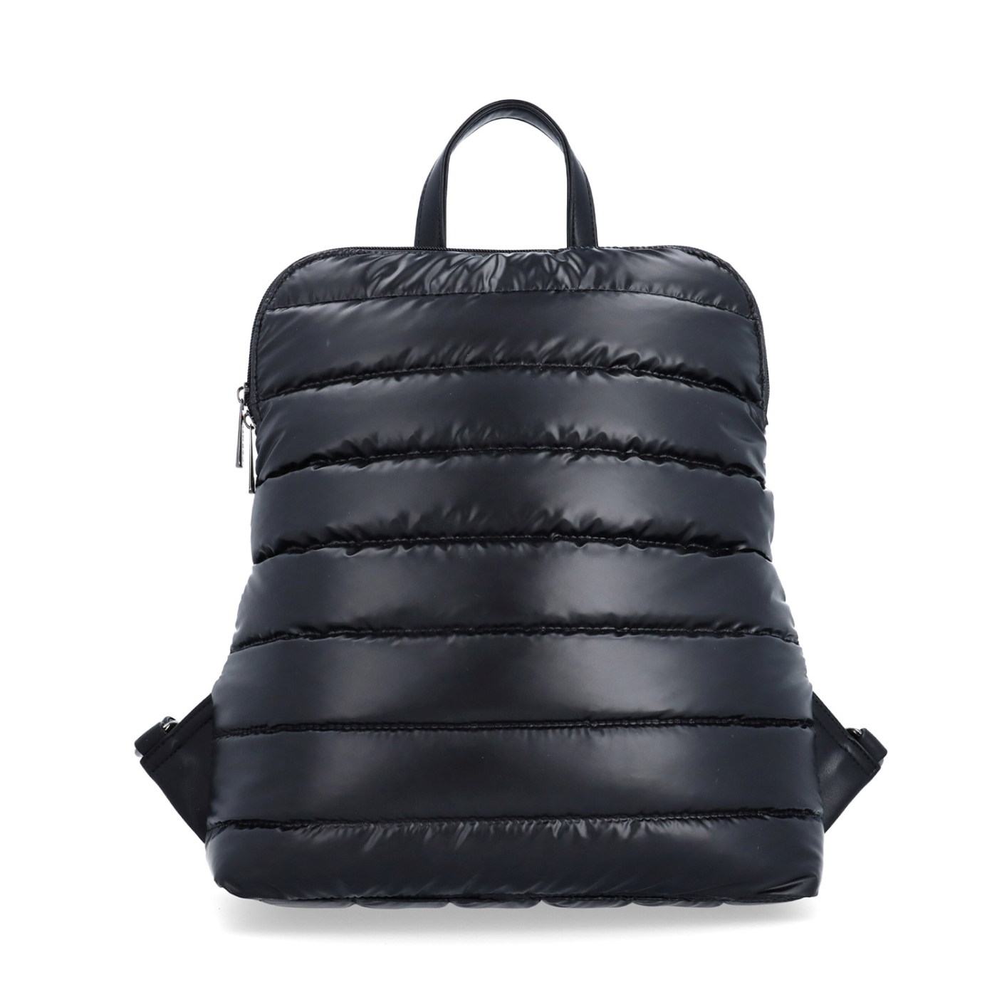 Prešívaný batoh z nadýchaného nylonu Carmelo materiál nylon zapínanie na zips farba čierna veľkosť stredná 4384 C Spredu