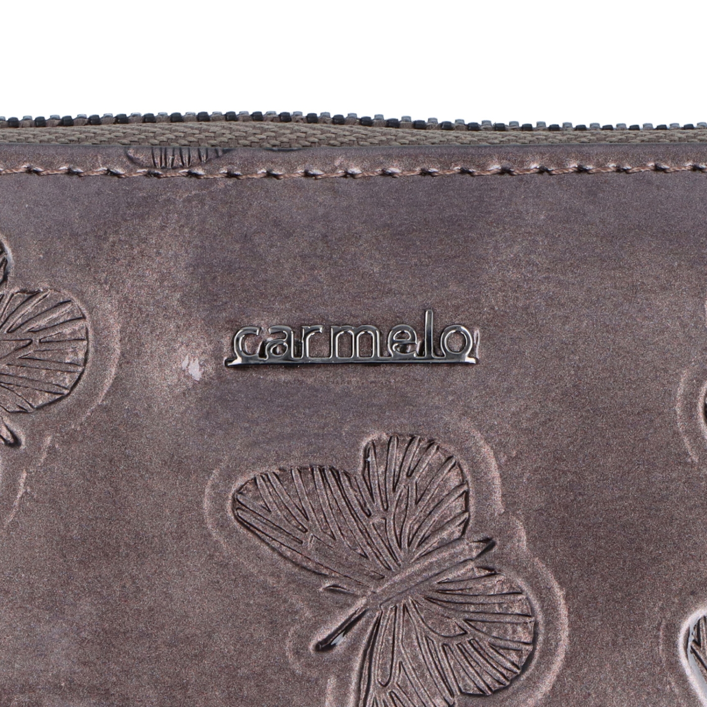 Peračník z lakovanej kože Carmelo materiál kože zapínanie na zips farba taupe veľkosť stredná 2124 M T Logo