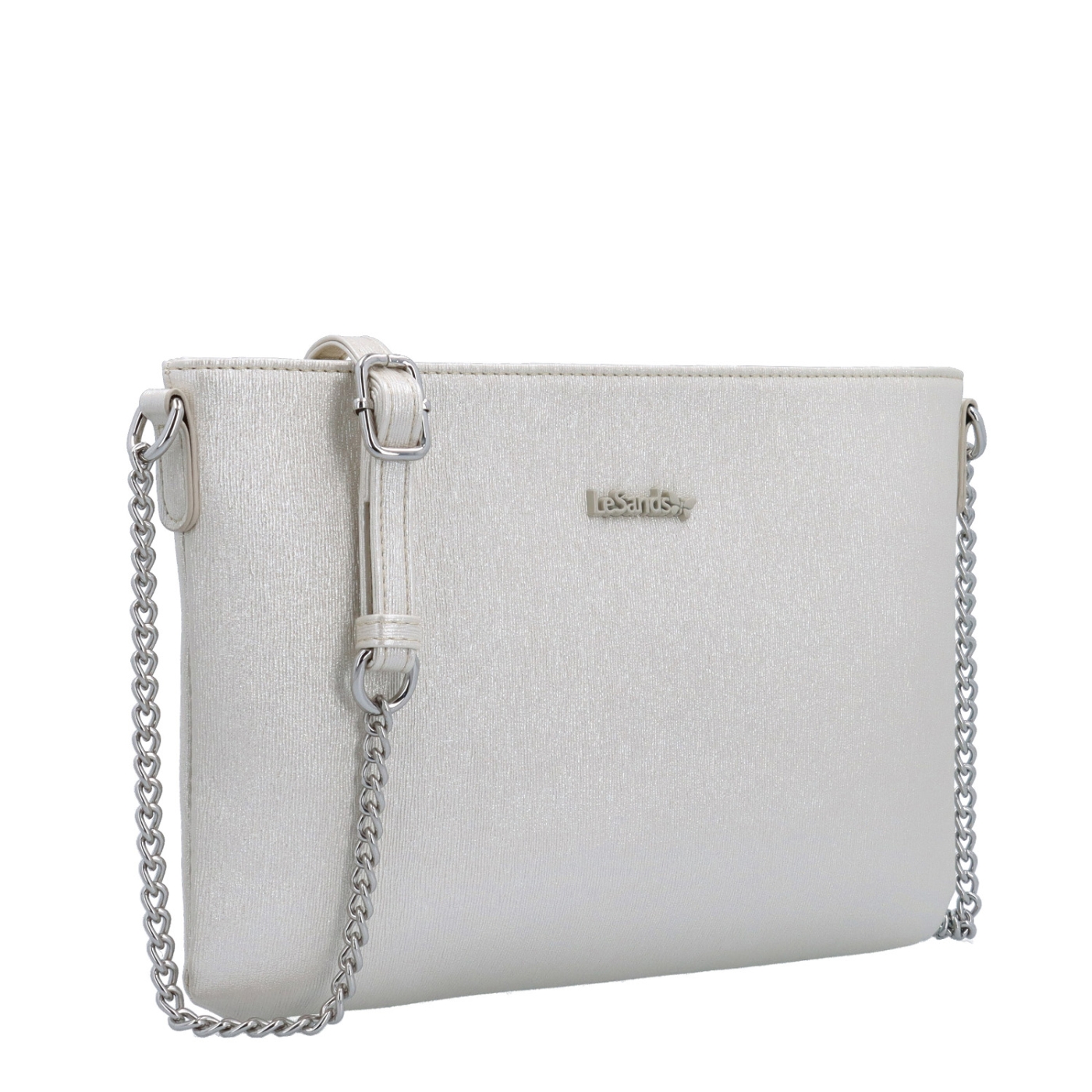 Elegantná crossbody kabelka s jemným leskom Le Sands materiál syntetická koža zapínanie na zips farba béžová veľkosť malá 4608 PRL