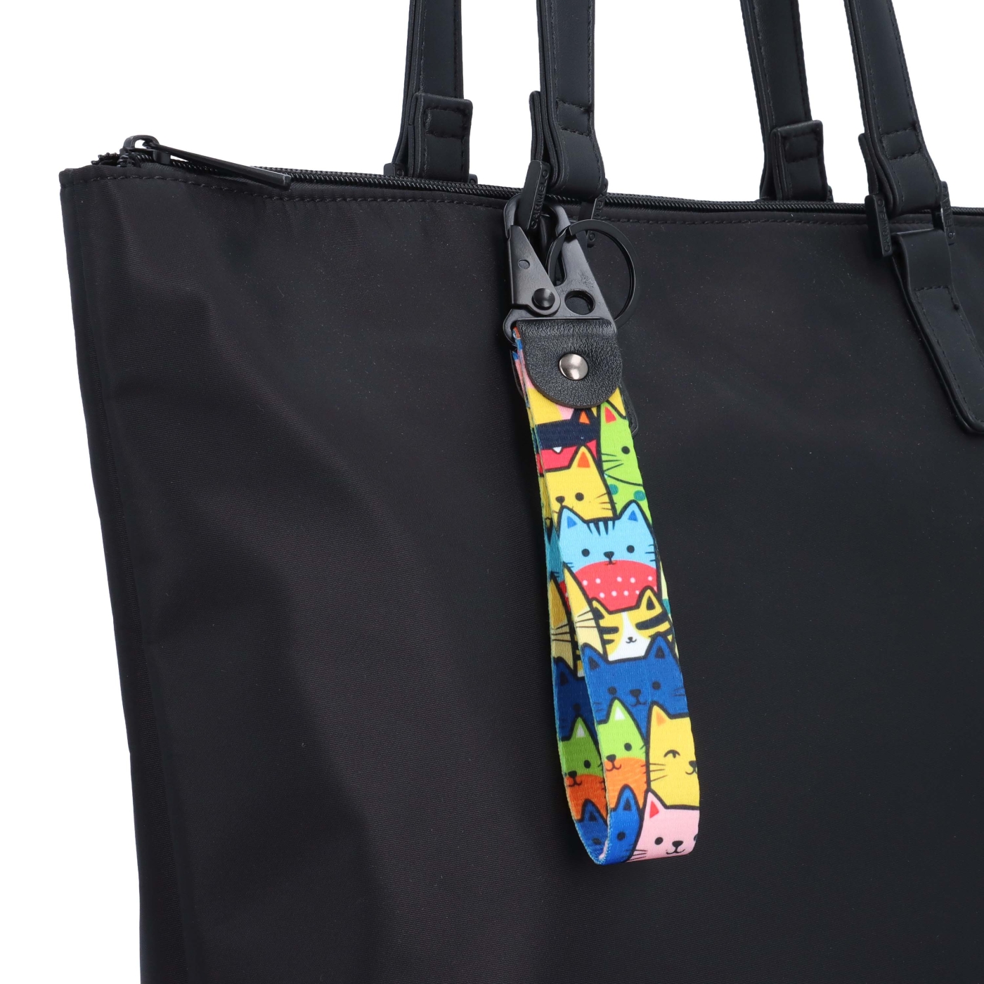 Textilný prívesok na kabelku s mačičkami Indee materiál textil farba multicolor D039 - 03