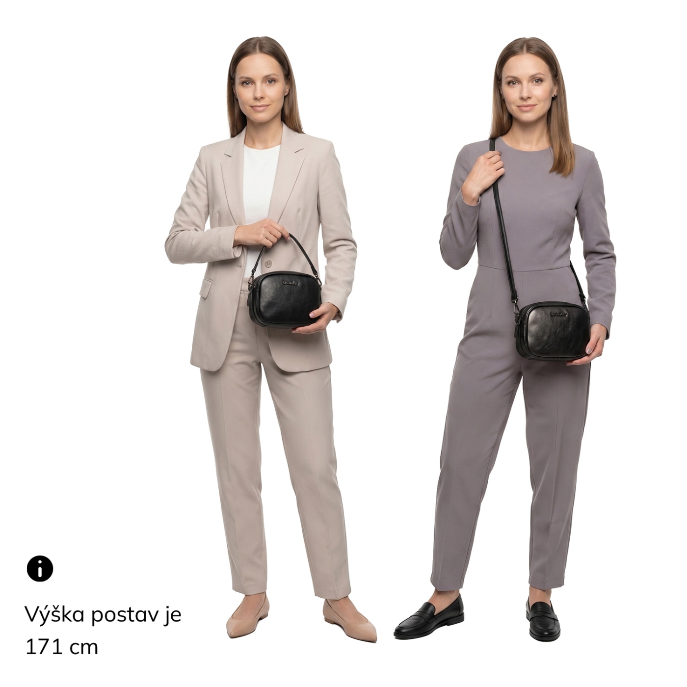 Malá crossbody kabelka s odopínateľným popruhom Le Sands materiál syntetická koža zapínanie na zips farba metalíza veľkosť malá 4370 TI Na postave