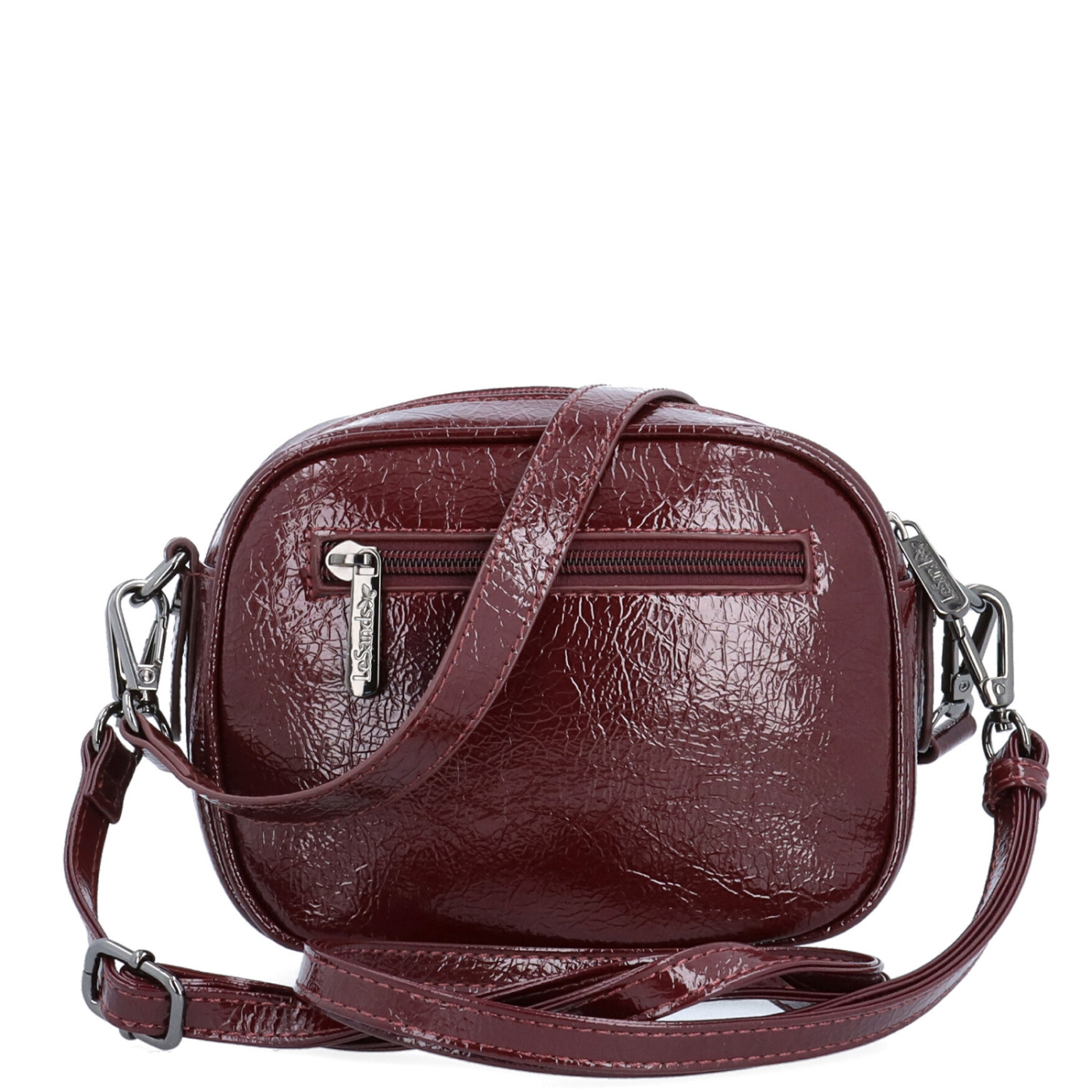 Malá crossbody kabelka so štruktúrovaným povrchom Le Sands materiál syntetická koža zapínanie na zips farba vínová veľkosť malá 4372 BO Zozadu
