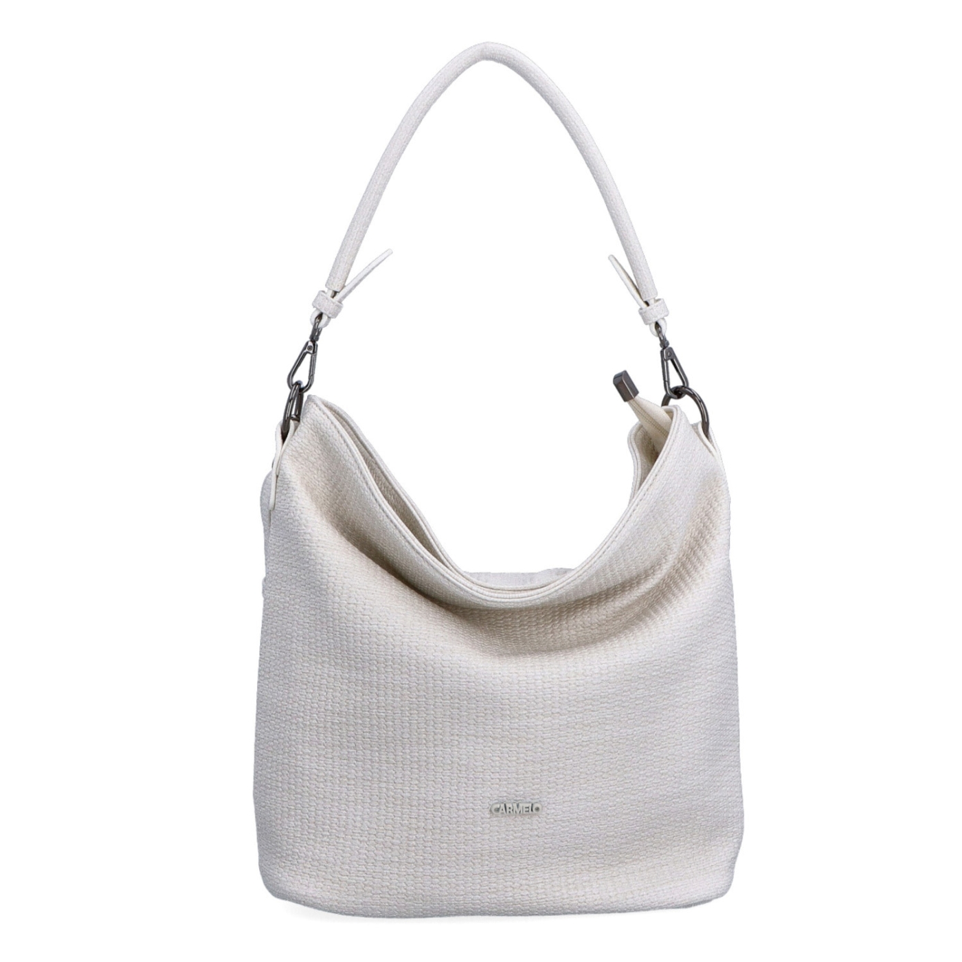 Originálna hobo bag Carmelo materiál syntetická koža zapínanie na zips farba béžová veľkosť stredná 4304 K Spredu