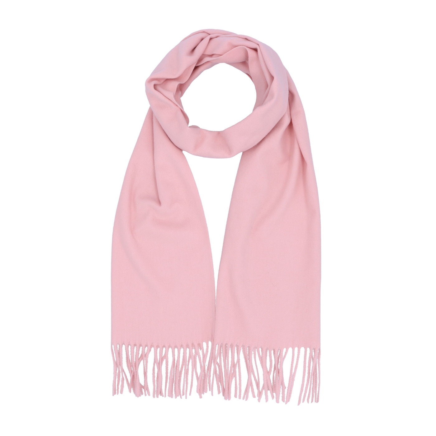Elegantný jednofarebný šál so strapcami Noelia Bolger materiál Polyester s prímesou vlny farba ružová KZ003 - 10