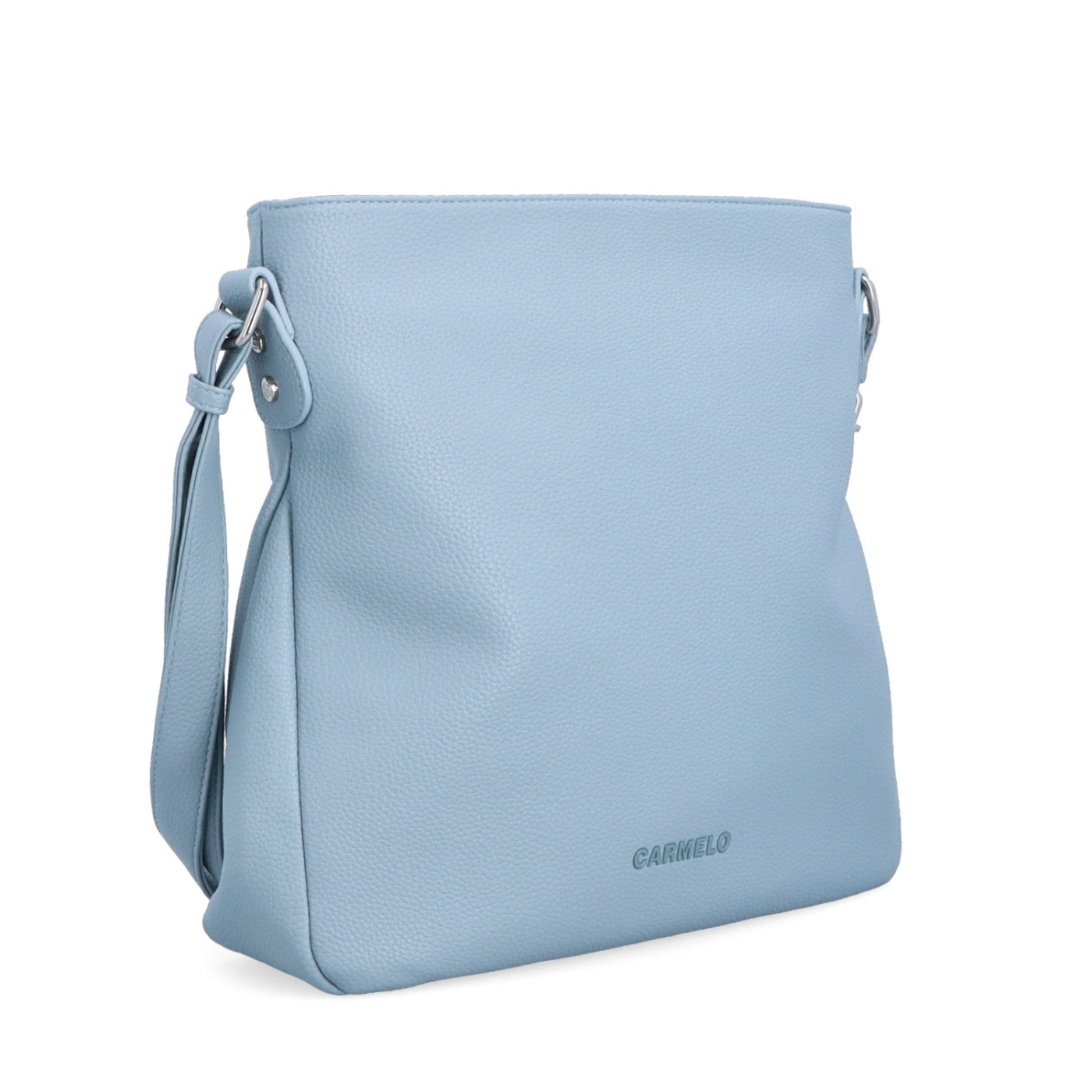Dizajnová crossbody kabelka Carmelo materiál syntetická koža zapínanie na zips farba modrá veľkosť stredná 4271 SM
