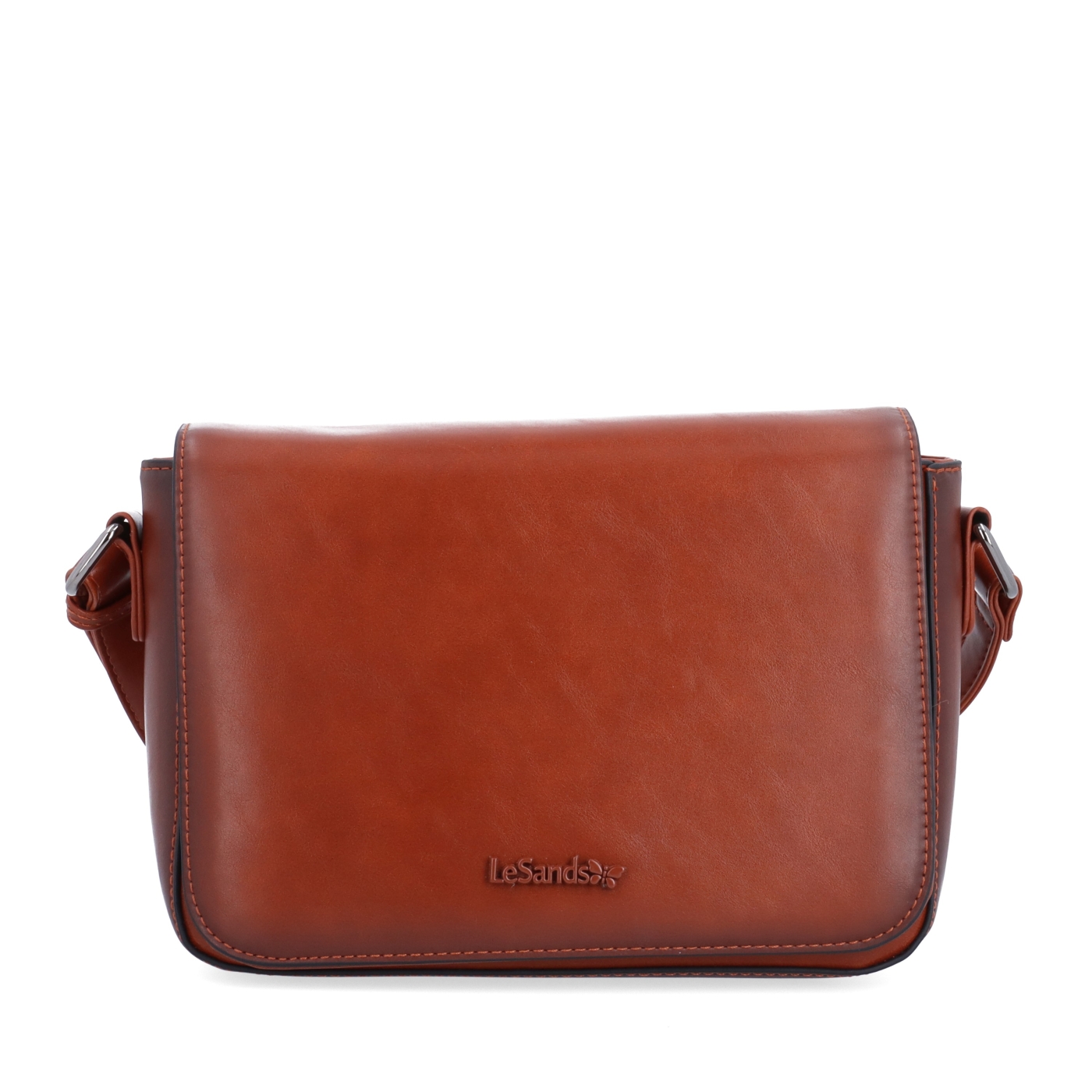 Nadčasová crossbody kabelka s chlopňou Le Sands materiál syntetická koža zapínanie s chlopňou farba koňaková veľkosť malá 7724 KO Spredu