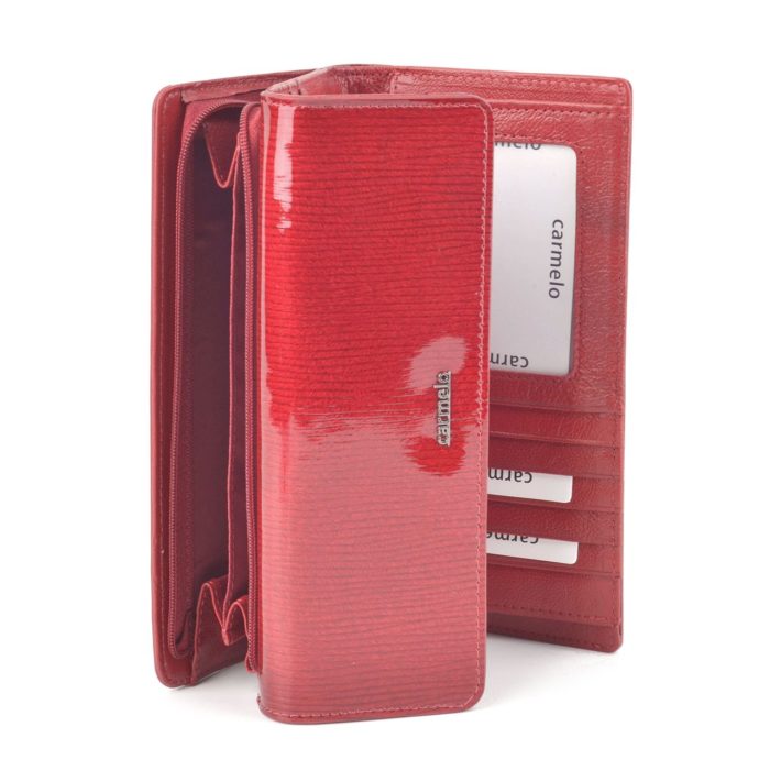 Kožená lakovaná peněženka bordó – 2103 F BO