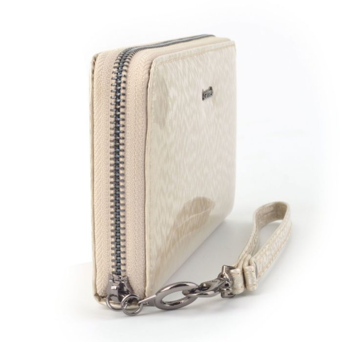 Kožená lakovaná peněženka krémová – 2102 H K