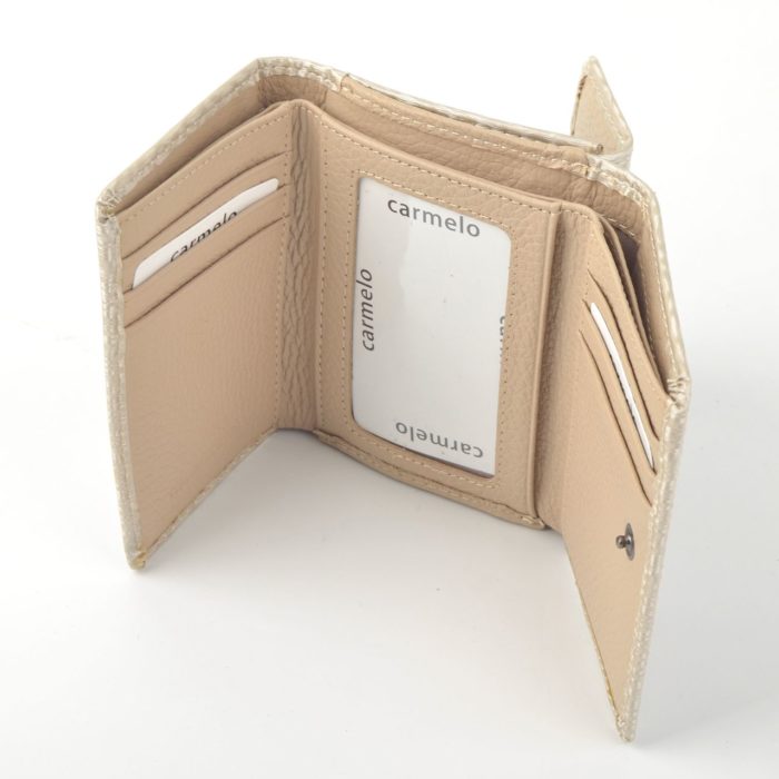 Kožená lakovaná peněženka krémová – 2106 H K