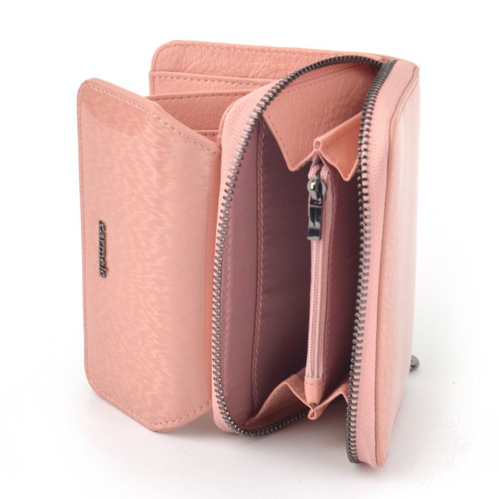 Kožená lakovaná peněženka růžová – 2104 H R