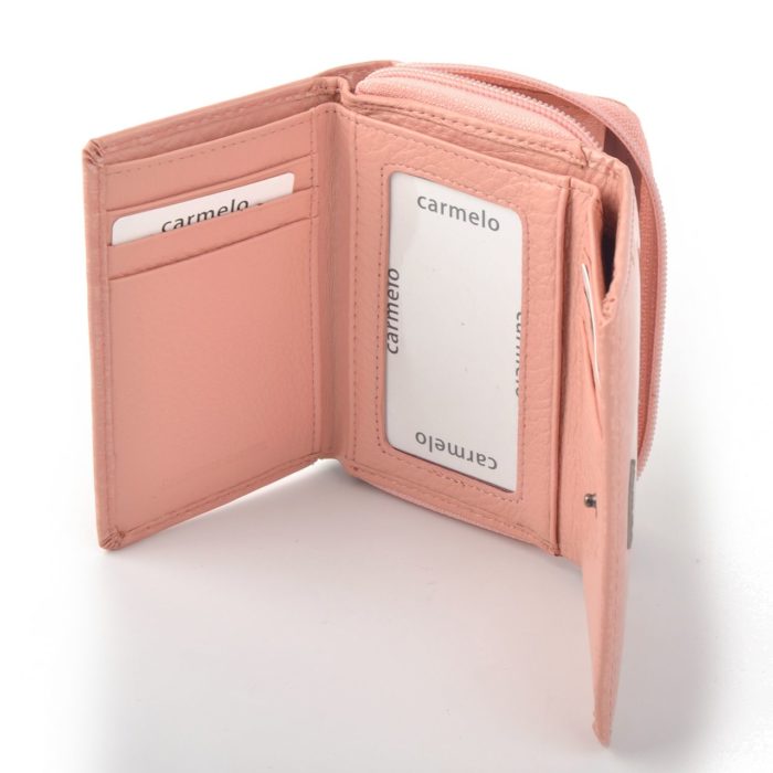 Kožená lakovaná peněženka růžová – 2105 H R