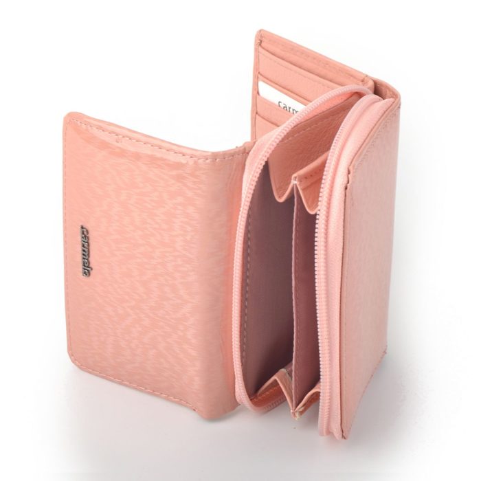 Kožená lakovaná peněženka růžová – 2105 H R