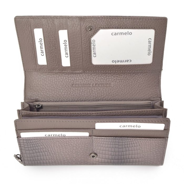 Kožená lakovaná peněženka šedá – 2100 A S
